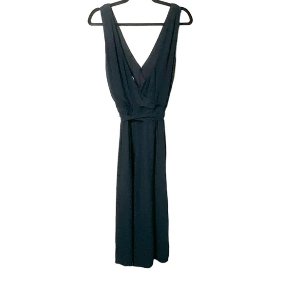 ARITZIA BABATON Maximillion Black Viscose Poly Crepe Belted Cropped Jumpsuit XXS - Picture 7 of 15